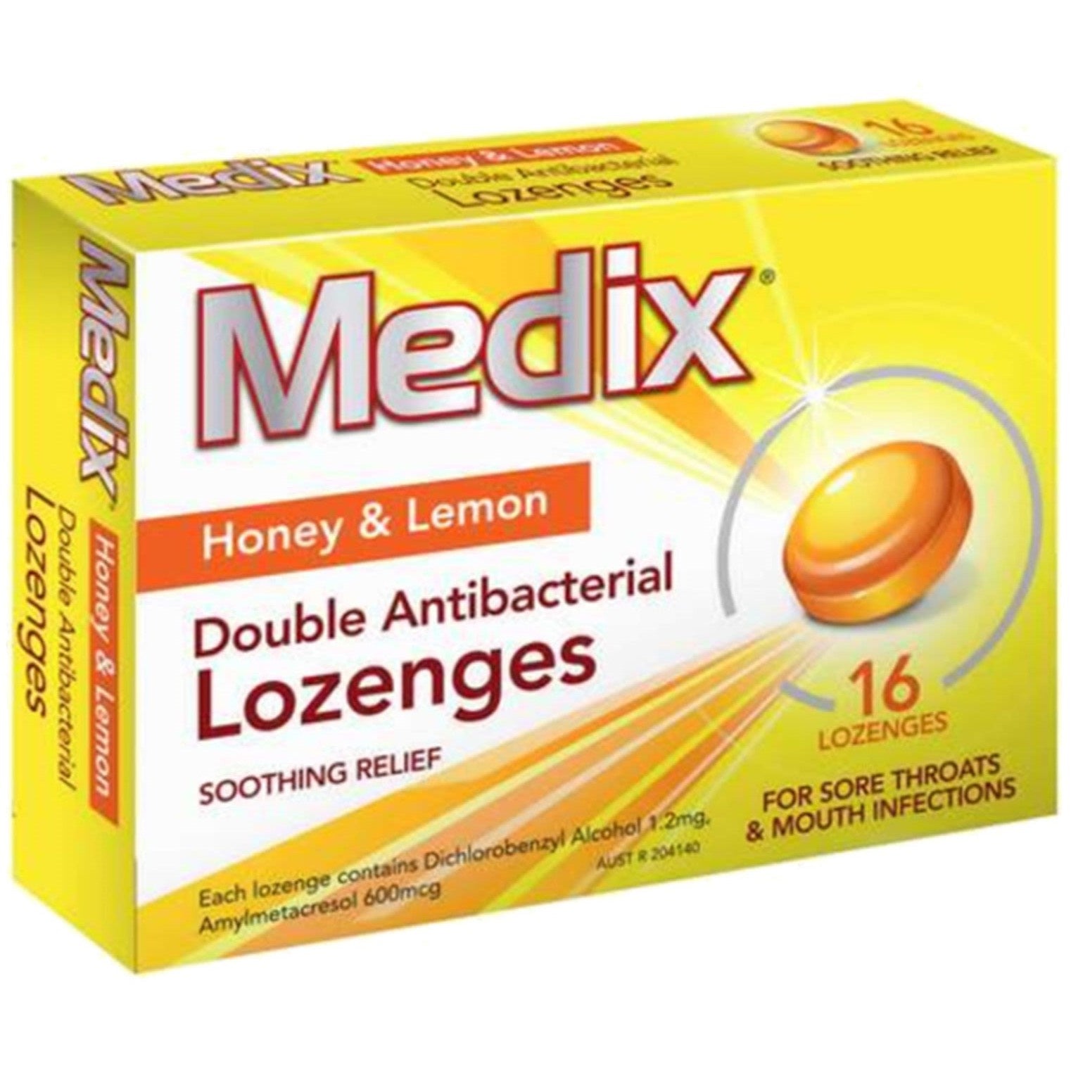 Medix honey & lemon lozenges 144x16pk