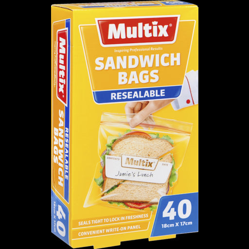 Multix Sandwich Bags Quickzip 40pk