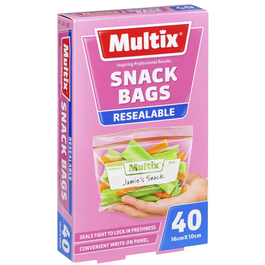 Multix Snack Bags Quickzip 40pk