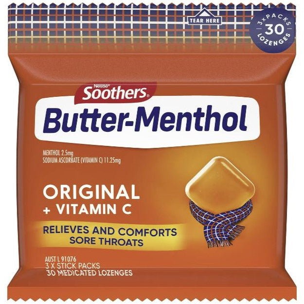 Nestle Soothers Butter-Menthol Throat Lozenge 3 Pack