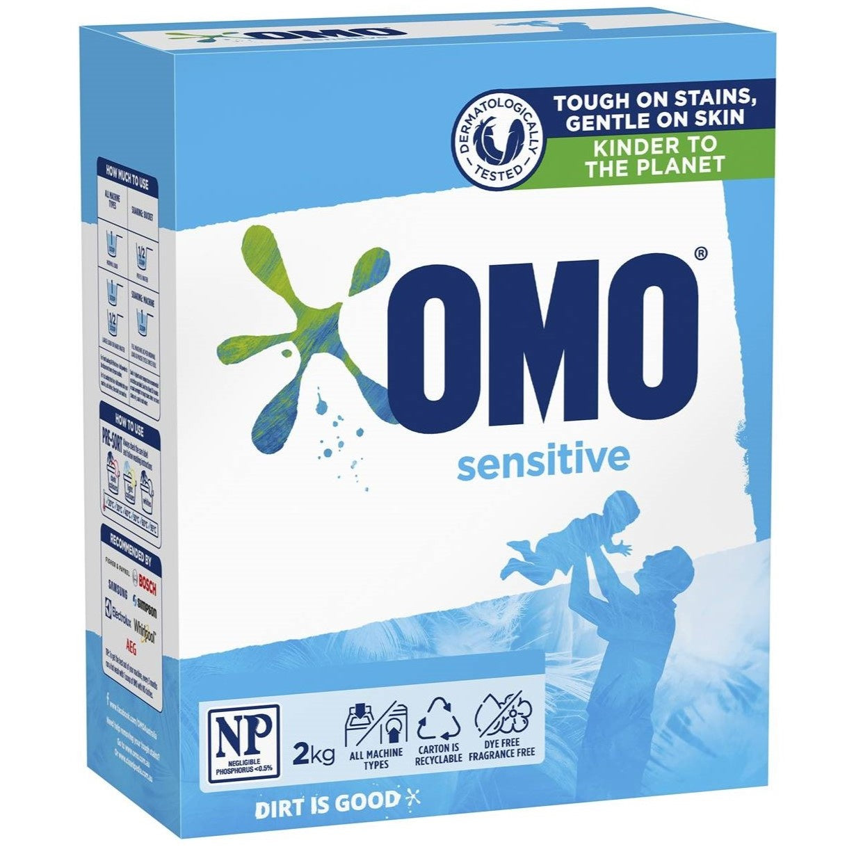 OMO Laundry Powder Sensitive Front and Top Loader  2kg