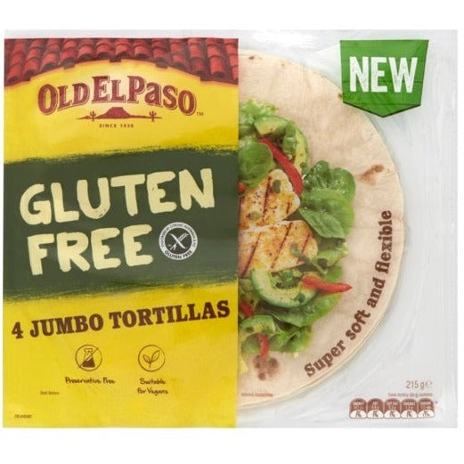 Old El Paso Gluten Free Jumbo Tortilla 215g 4pkt