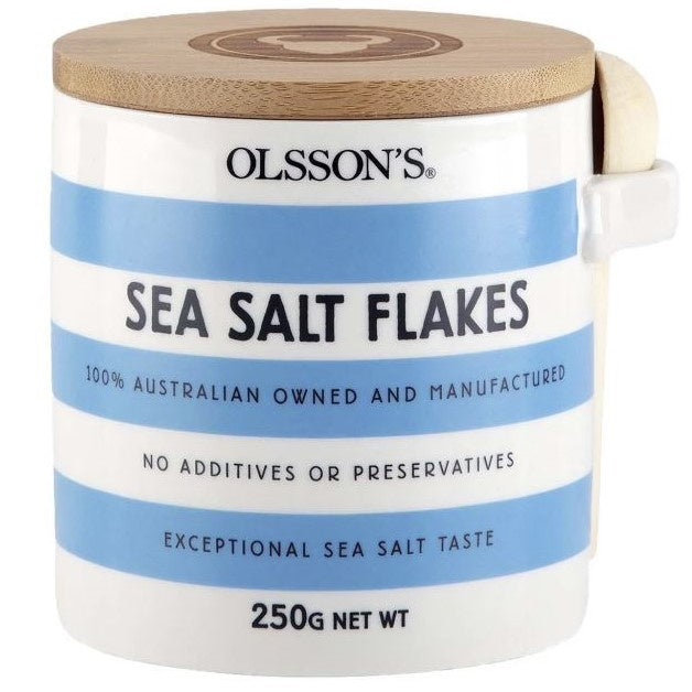 Olsson's Sea Salt Flakes Stoneware Jar 250g