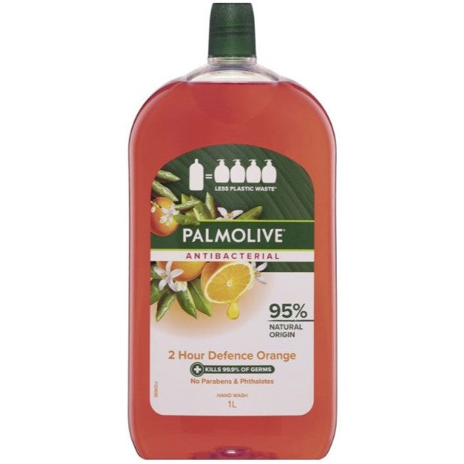 Palmolive Antibacterial Liquid Hand Wash Soap Refill Orange Defence 1l