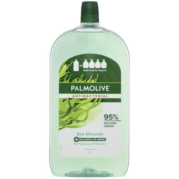 Palmolive Antibacterial Liquid Hand Wash Soap Sea Minerals Refill 1l