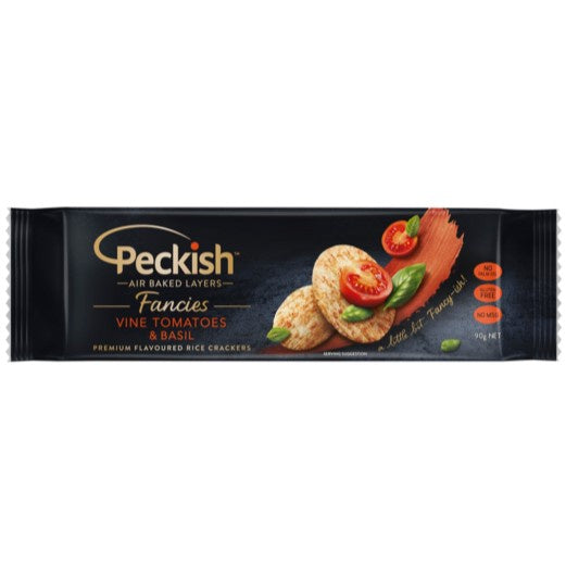 Peckish Fancies Rice Crackers Vine Tomatoes & Basil 90g