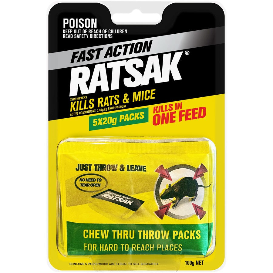 Ratsak Fast Action Throw Pack 5x20g Packs