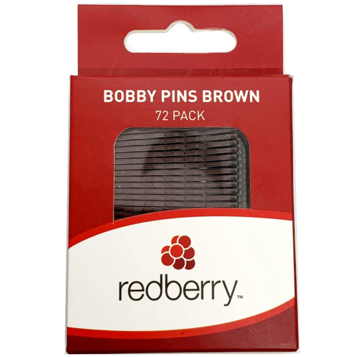 Redberry Bobby Pins Brown 72 Pack