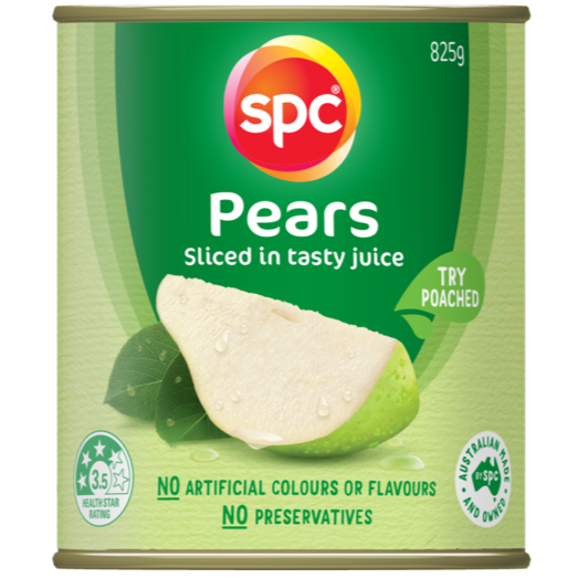 SPC Pears Sliced in Juice 825g