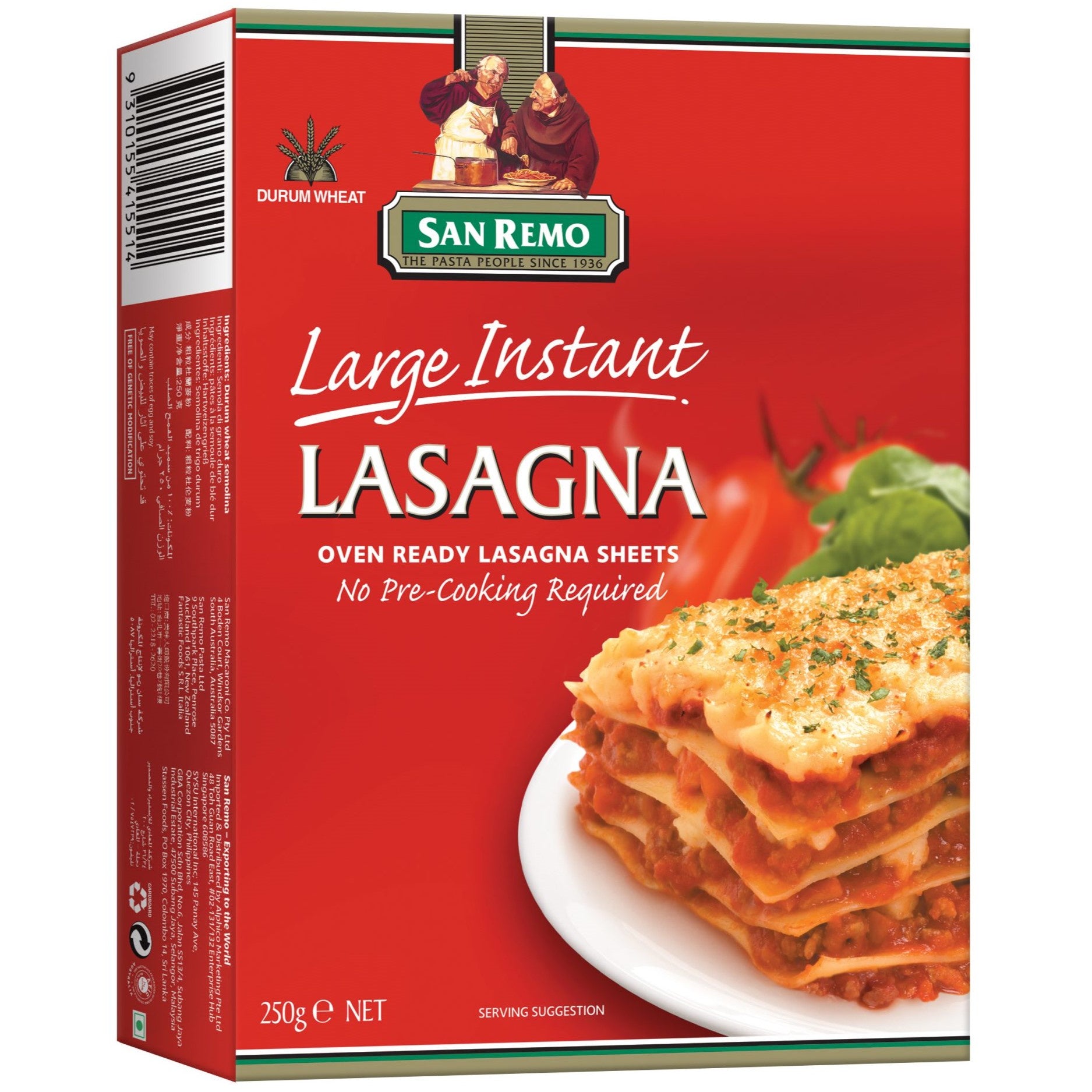 San Remo Instant Lasagna Sheets Large 250g