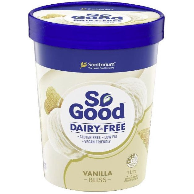 Sanitarium So Good Vanilla Bliss Frozen Dessert 1L (Icecream)