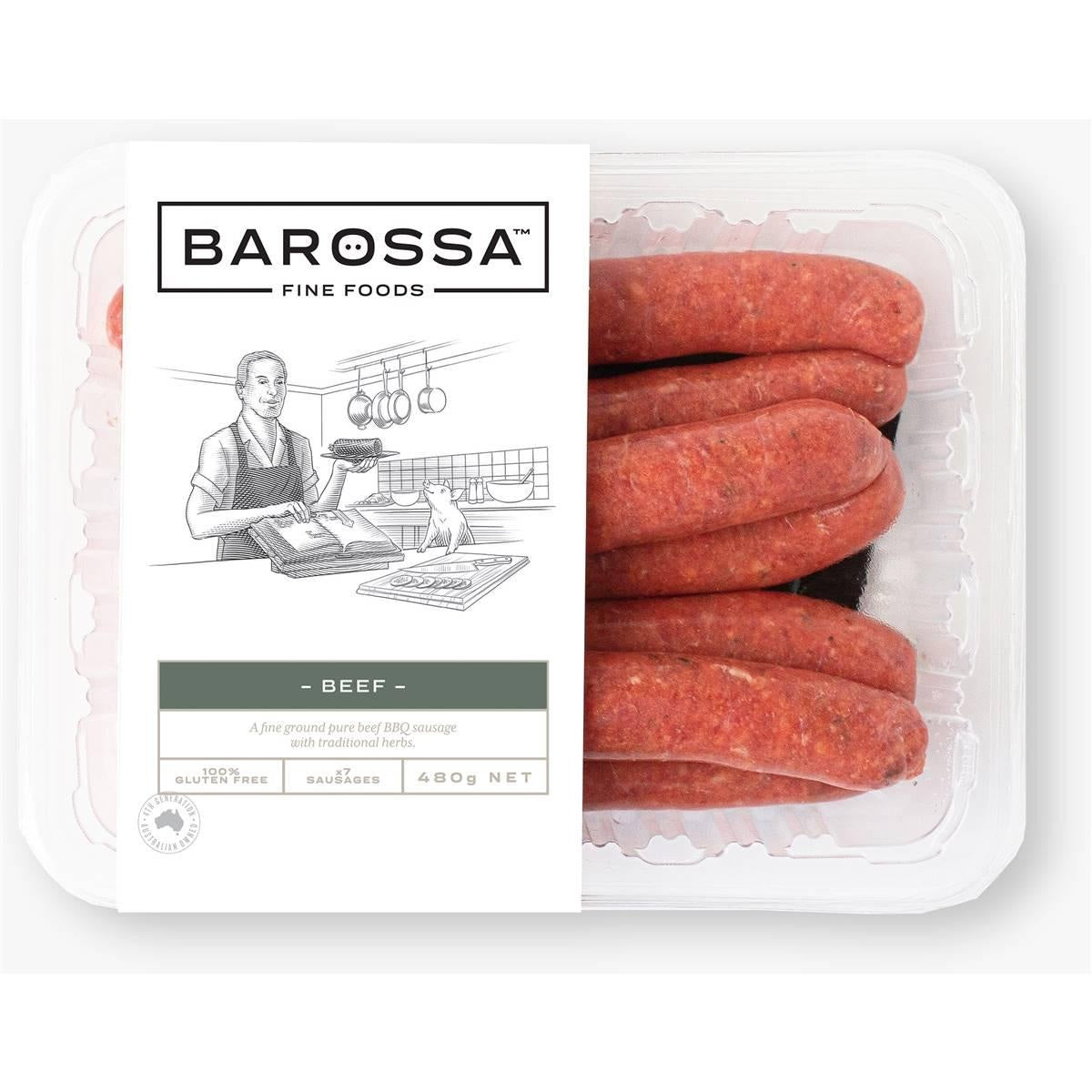 Barossa Fine Foods Beef Sausages 480g