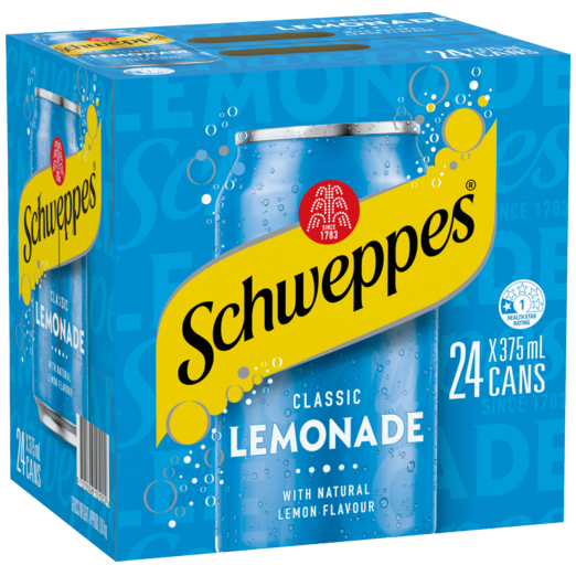 Schweppes Lemonade Cans 375ml x 24Pk