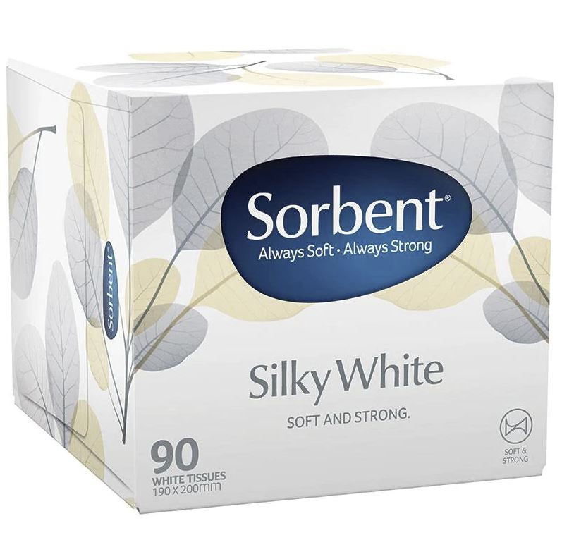 Sorbent Silky White 90pk Square Box Tissues