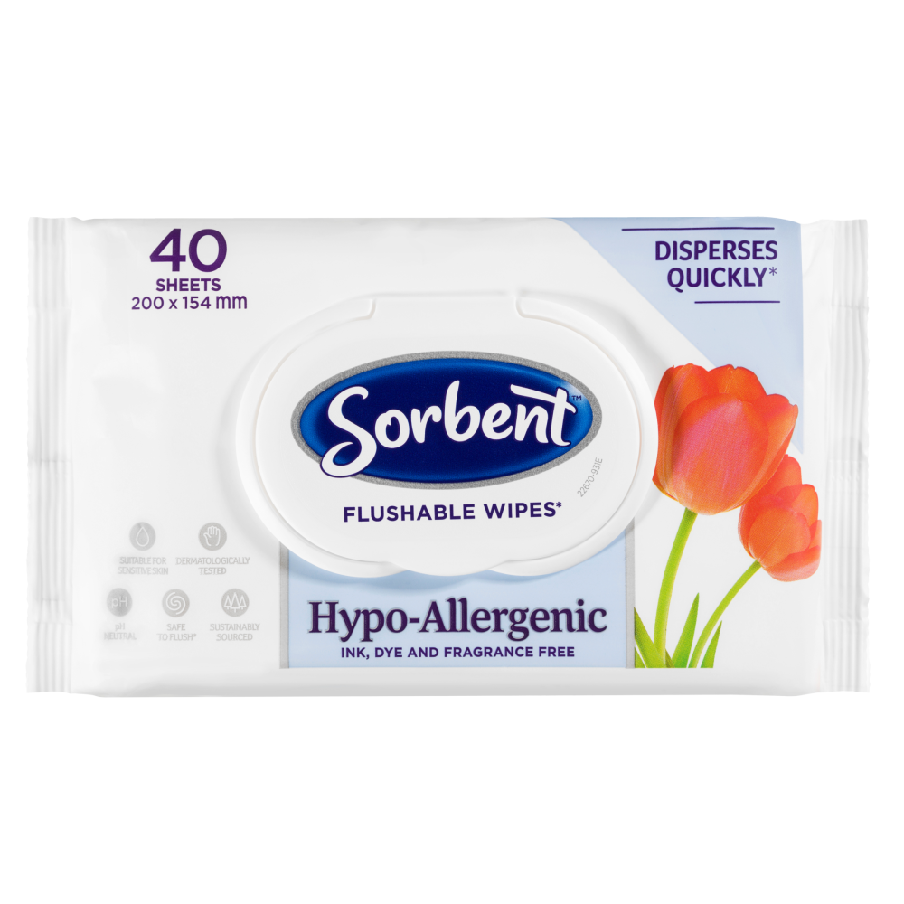 Sorbent Personal Wipes Flushable Clean and Fresh  40 pack