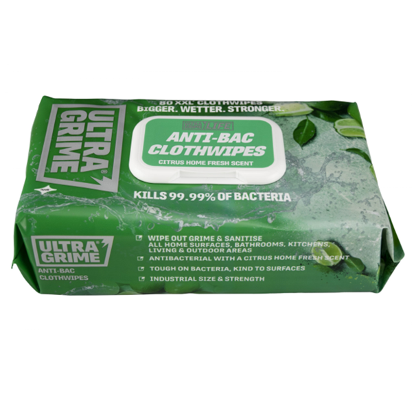 UltraGrime LIFE Anti-Bac XXL + Clothwipes 80Pack