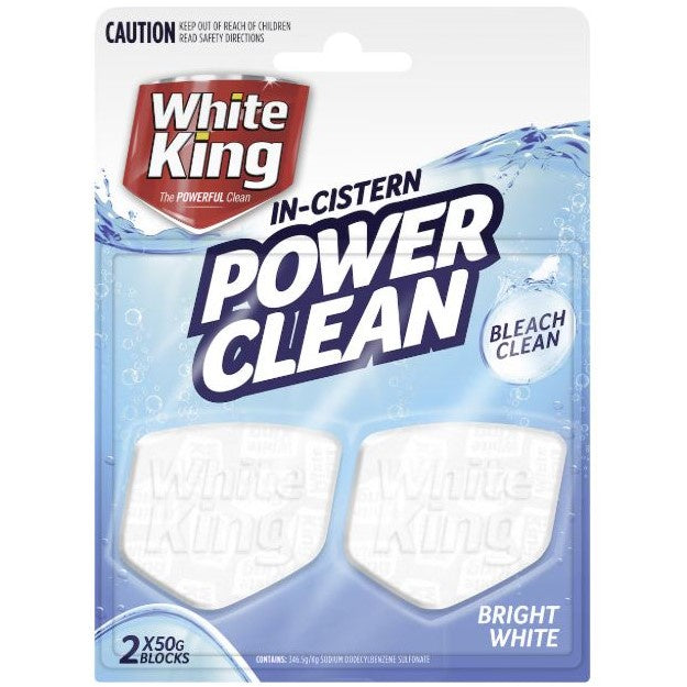 White King In-Cistern Power Clean Bright White 2pk