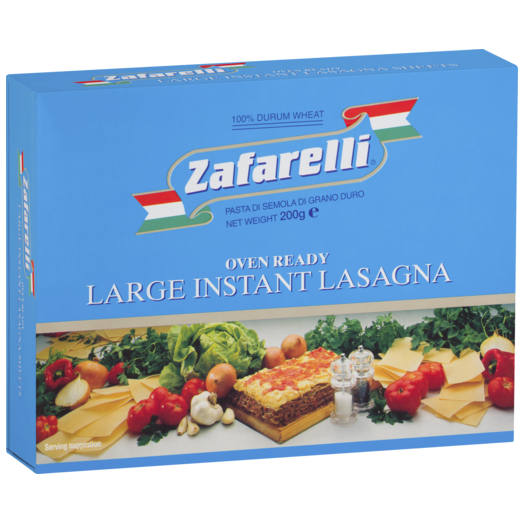 Zafarelli Dry Pasta Large Instant Lasagna 200g