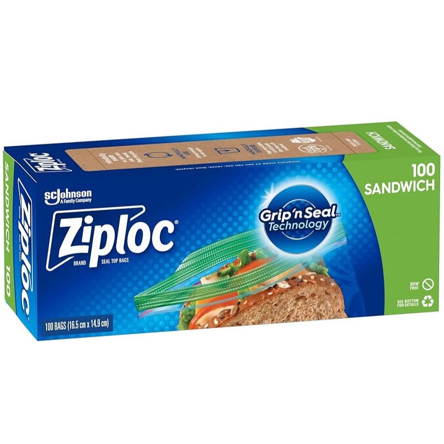 Ziploc Sandwich Bag 16.5cm x 14.9cm  100 pack