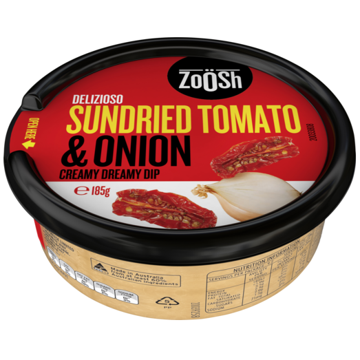 Zoosh Sundried Tomato & Onion Dip 185g