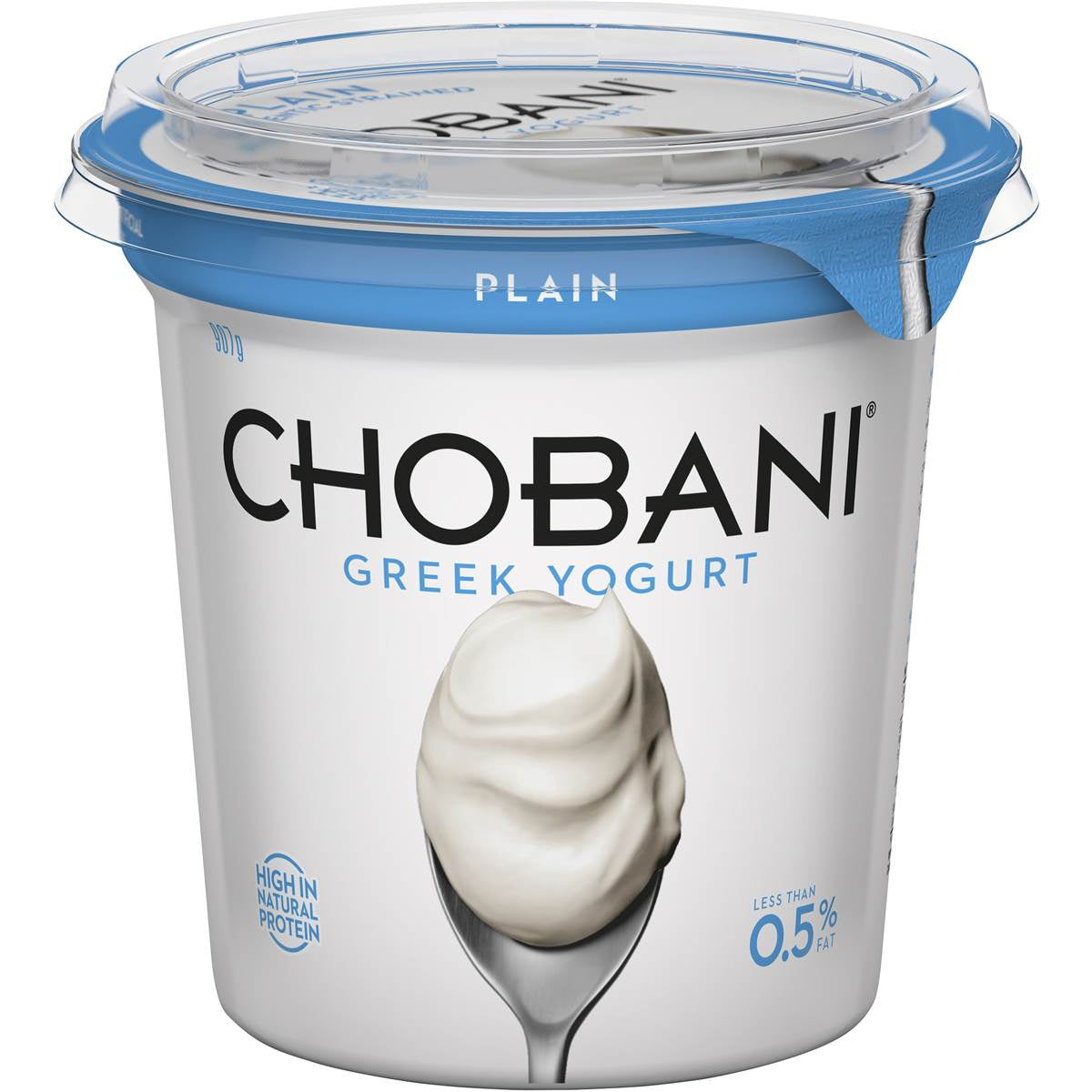 Chobani 0.5% Fat Plain Greek Yoghurt 907g