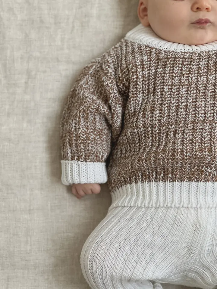 Brown & White Stripe Jumper 6-12m