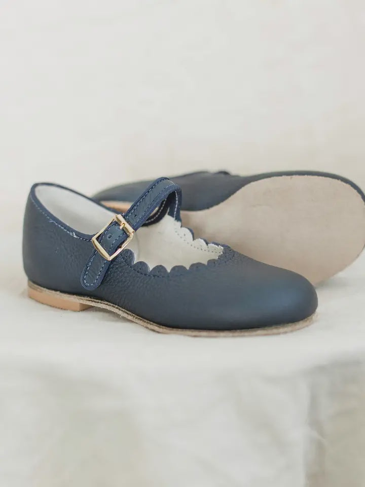 Scalloped Mary Jane - Navy