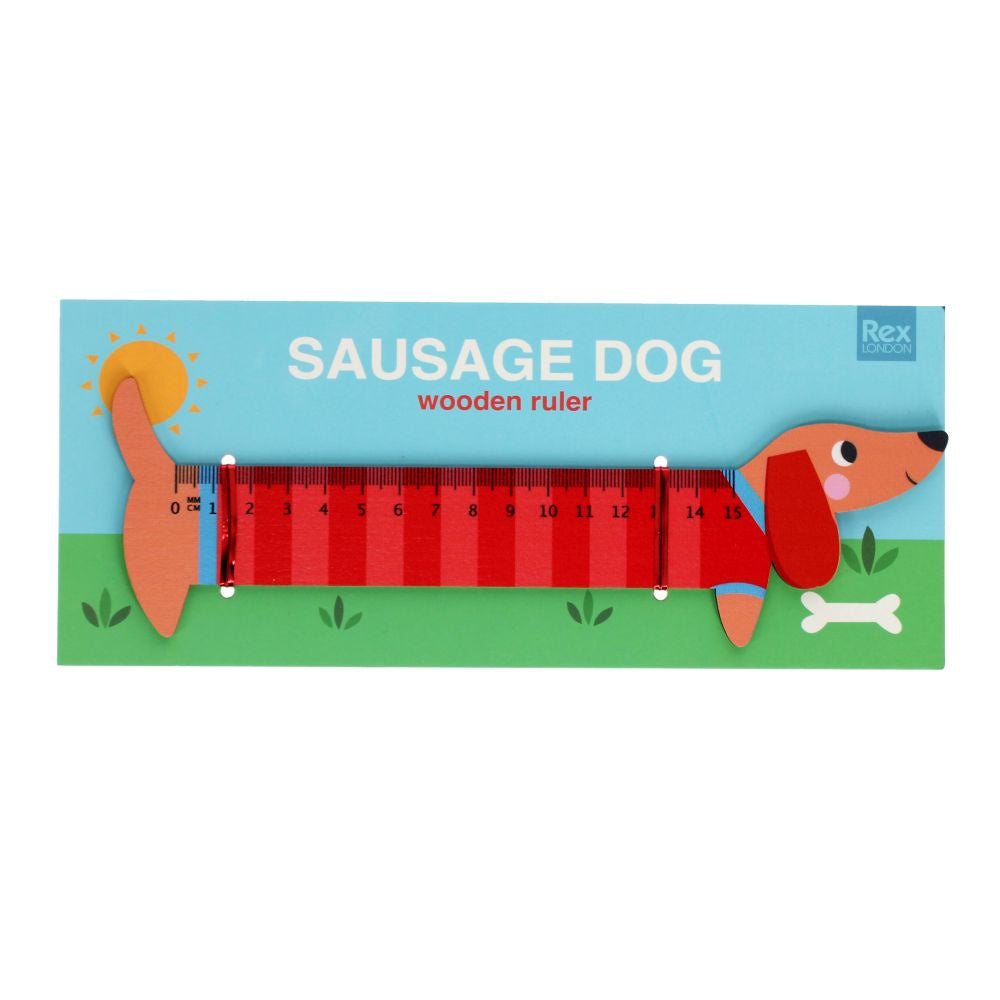 Rex London Wooden Ruler Sausage Dog