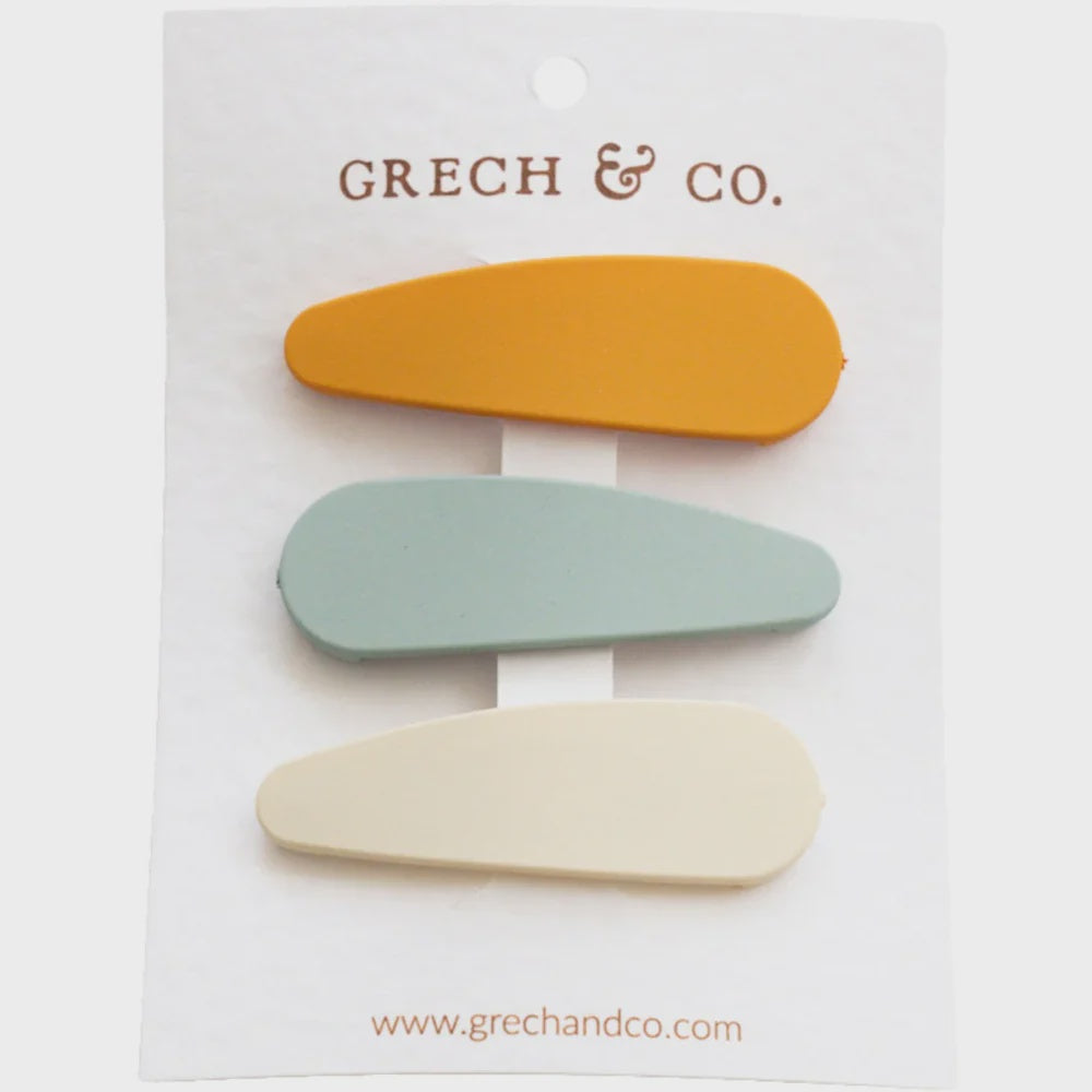 Grech Matte Snap Clip Set 3 Golden