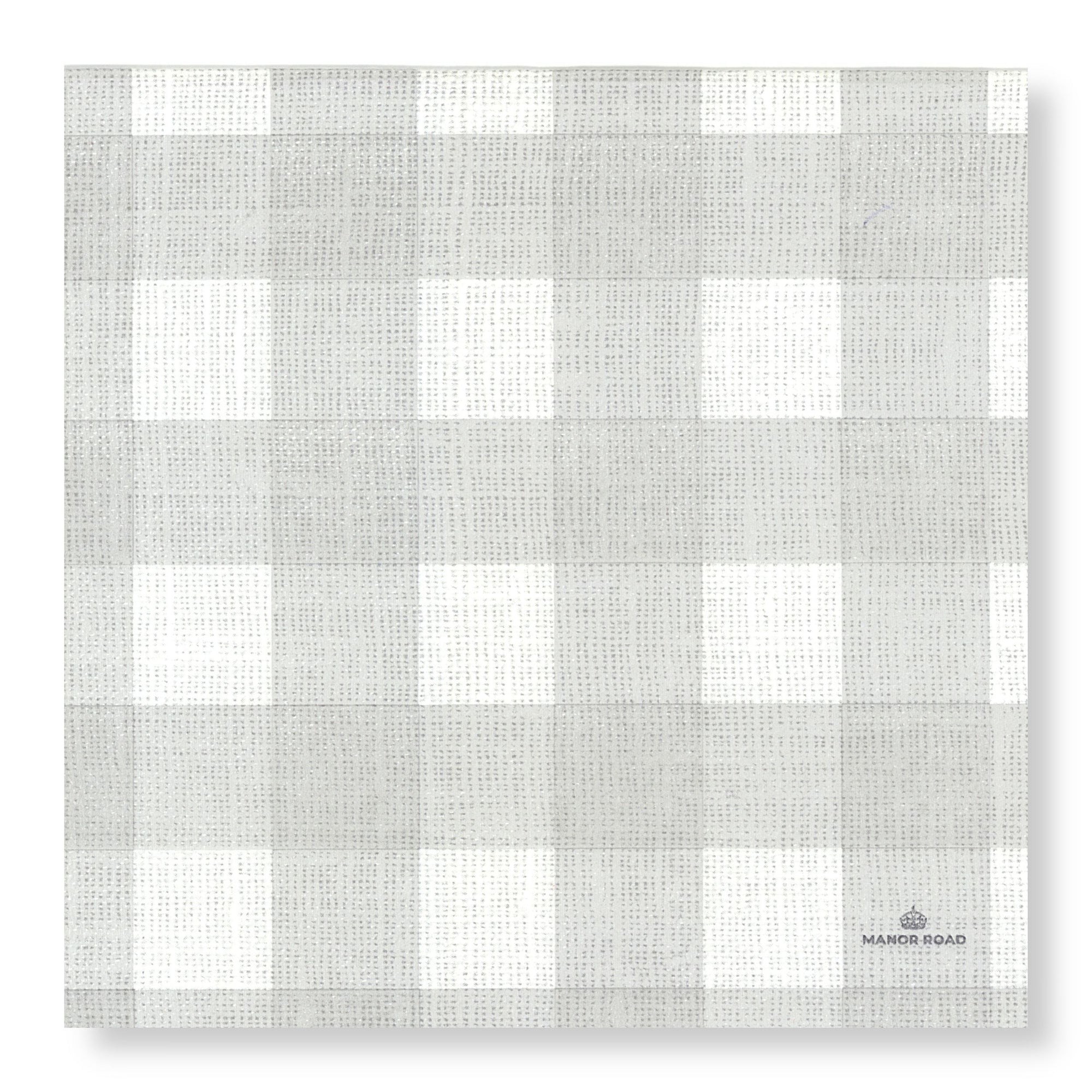 Gingham Linen Grey Dinner Napkin