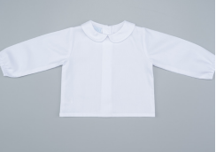 607 Boys White Peter Pan Collar Shirt 3m