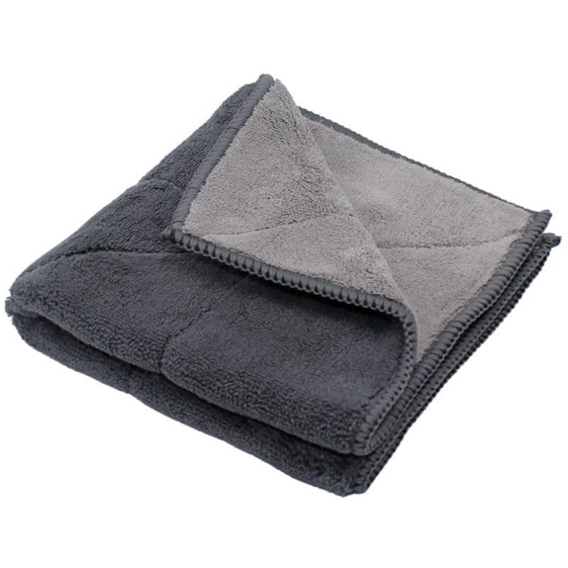 Double Layer Grey & Charcoal Premium Large Microfibre Cleaning Cloth 30 x 30 cm 2 Pack