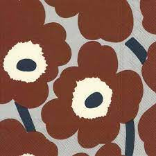 Unikko Brown Grey Lunch Napkin